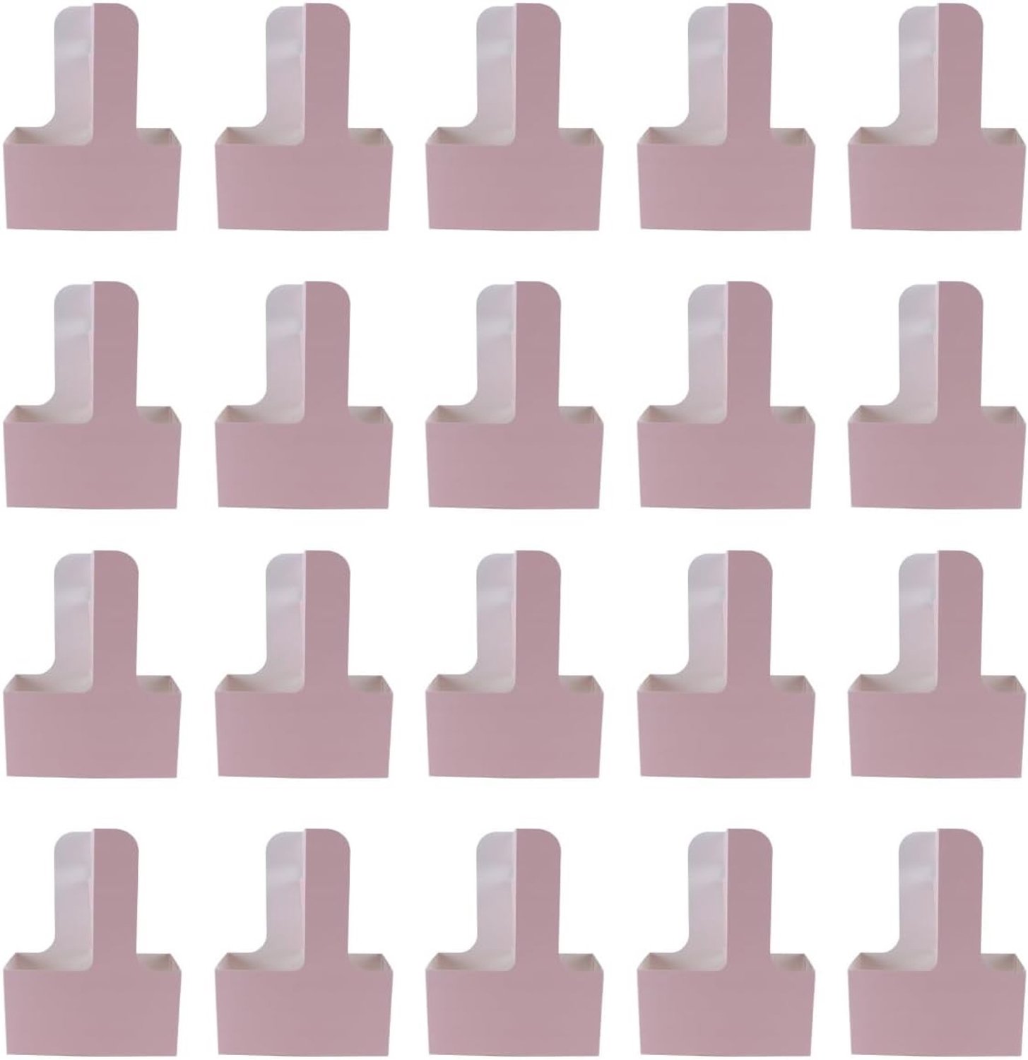 20 Stuks Vouwbare Papieren Drankhouder voor Twee Bekers, Ideaal voor Koffie en Thee, Perfect voor Cafés en Afhaalservice