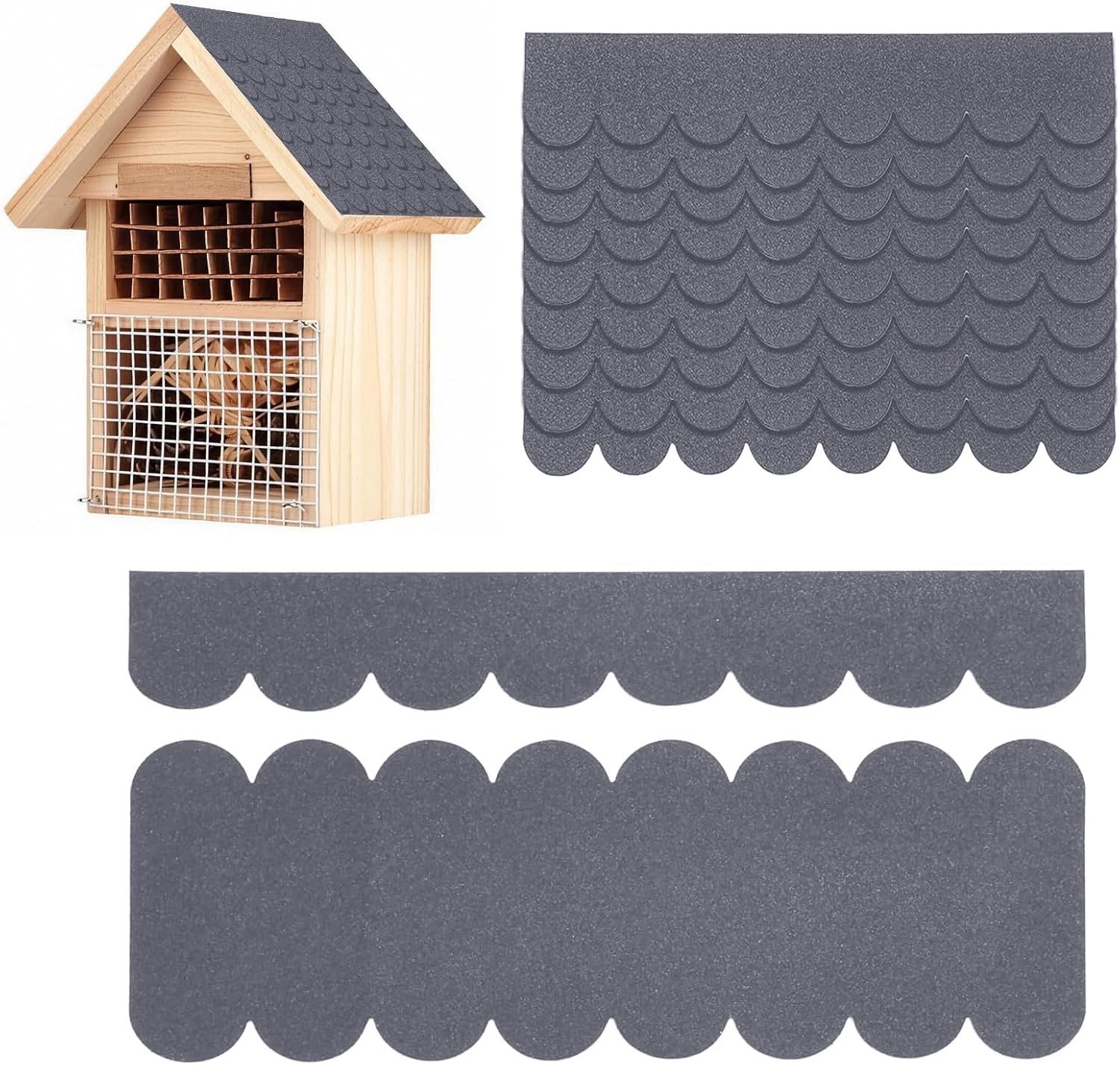 Felt Dakbedekking voor Vogelhuisjes - 32 Stuks, Zelfklevend en Waterdicht, Ideaal voor Modelbouw en Buitengebruik