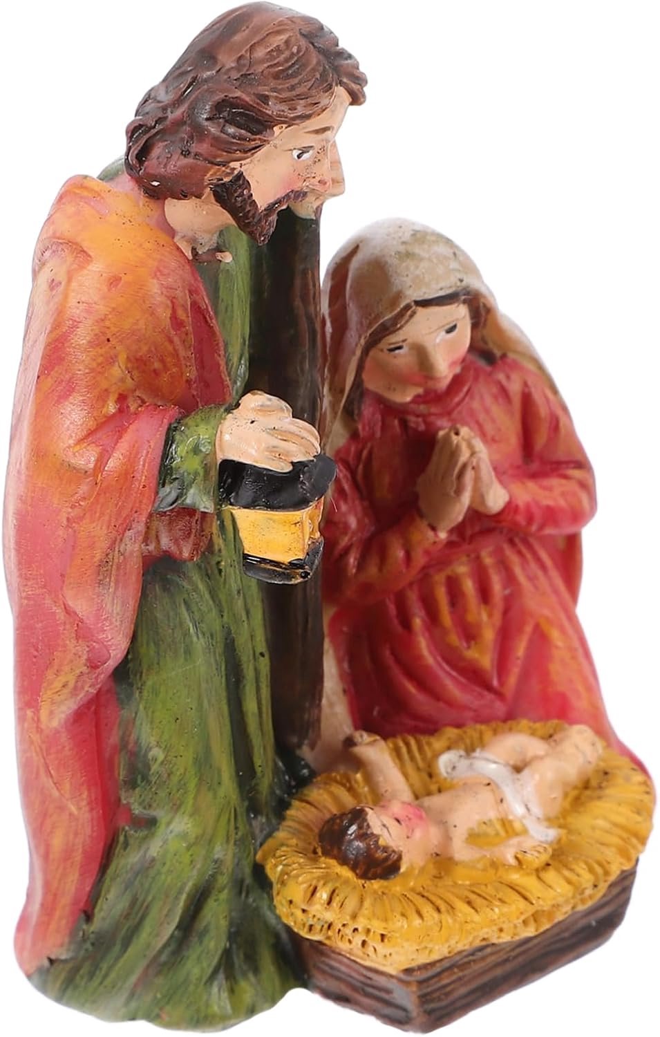 Happyyami Kerstdecoratie Jezus Geboorte Scène Nativiteitsbeeldje Compacte Christelijke Ornament Voor Thuis Kantoor of Feestdagen Decoratie