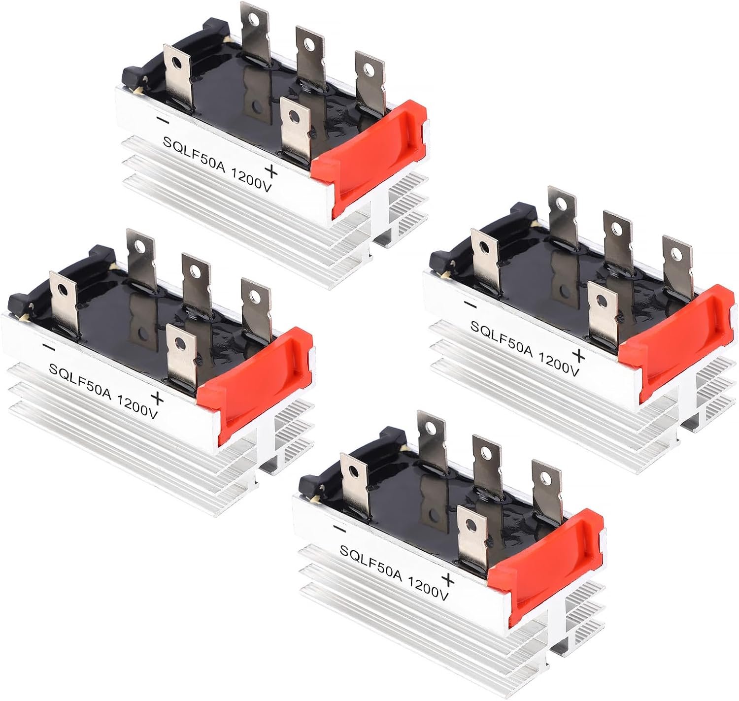 4 Pcs SQLF50A 1200V Brug Gelijkrichter Lassen 50A 3-Fase Gelijkrichter Grote Wattage Stabiele Rectificatie Module met Koellichaam Elektronische componenten