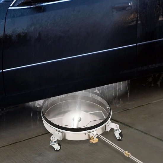 42 cm hogedrukreiniger, 2-in-1 oppervlaktereiniger, drukwasstraatopzetstuk, drukchassisreiniger, roestvrij staal, oppervlaktereiniger met 4 wielen en 3/8 inch universele aansluiting voor — afbeelding 2