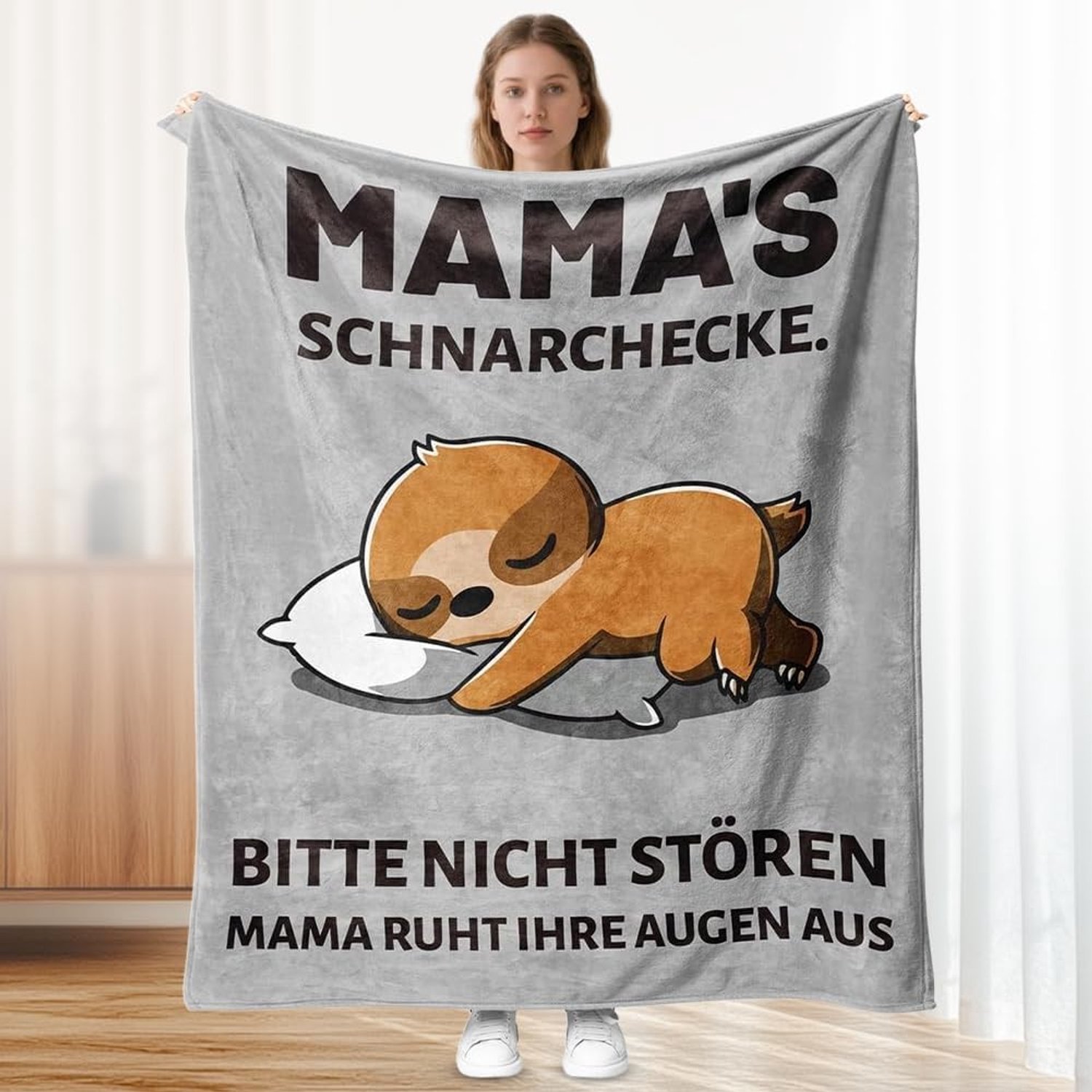 Zachte Flanellen Dekentje 150 x 130 cm met Bedankwoorden, Perfect als Moederdag- of Verjaardagscadeau, Duurzaam en Comfortabel