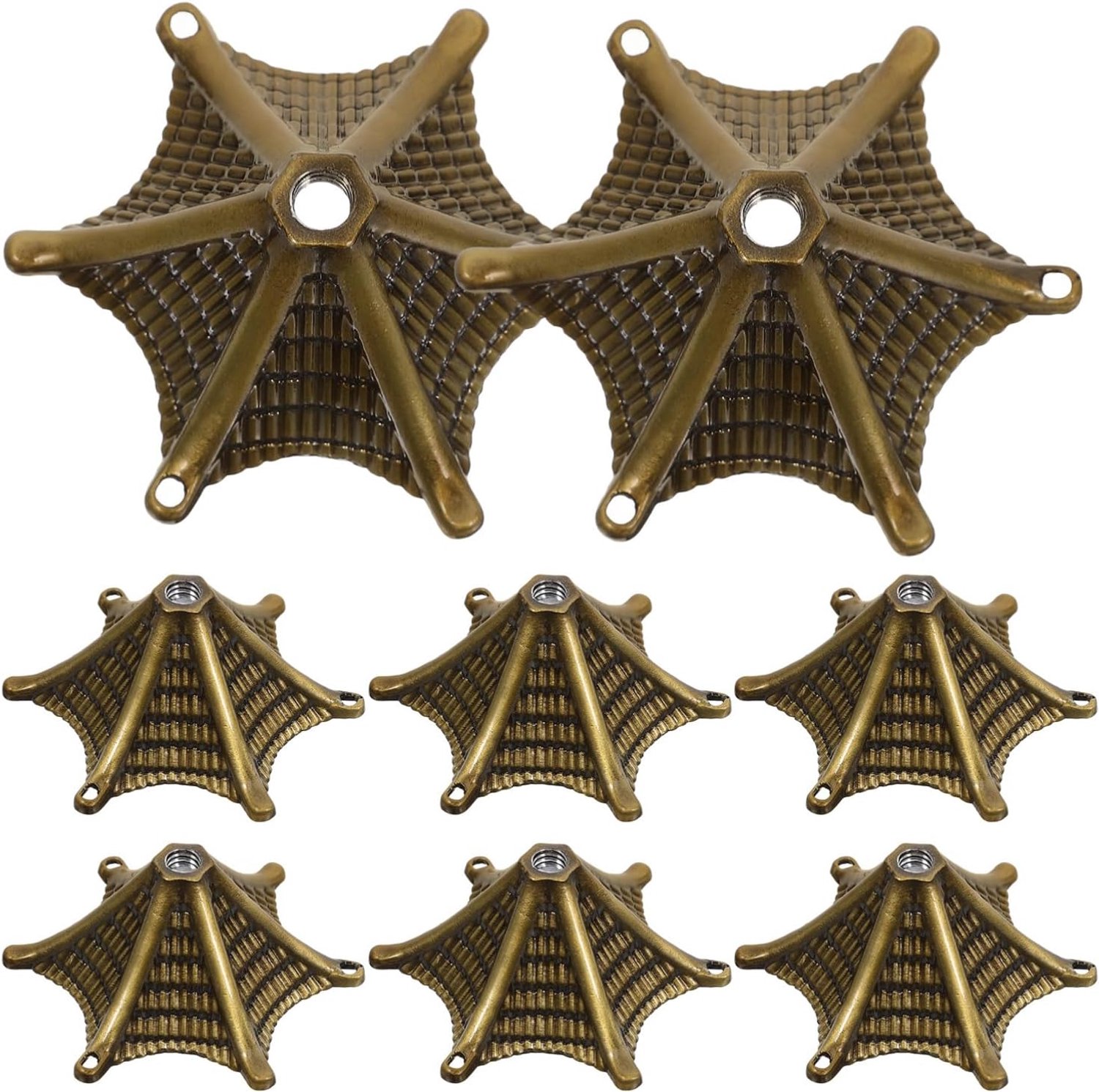 Happyyami 8stuks Windgong Caps Van Zinklegering Decoratieve Topper Voor Tuin Veranda Eenvoudige Installatie Voor Melodieuze Klanken Tijdloze Elegantie Antieke Afwerking Voor Diverse