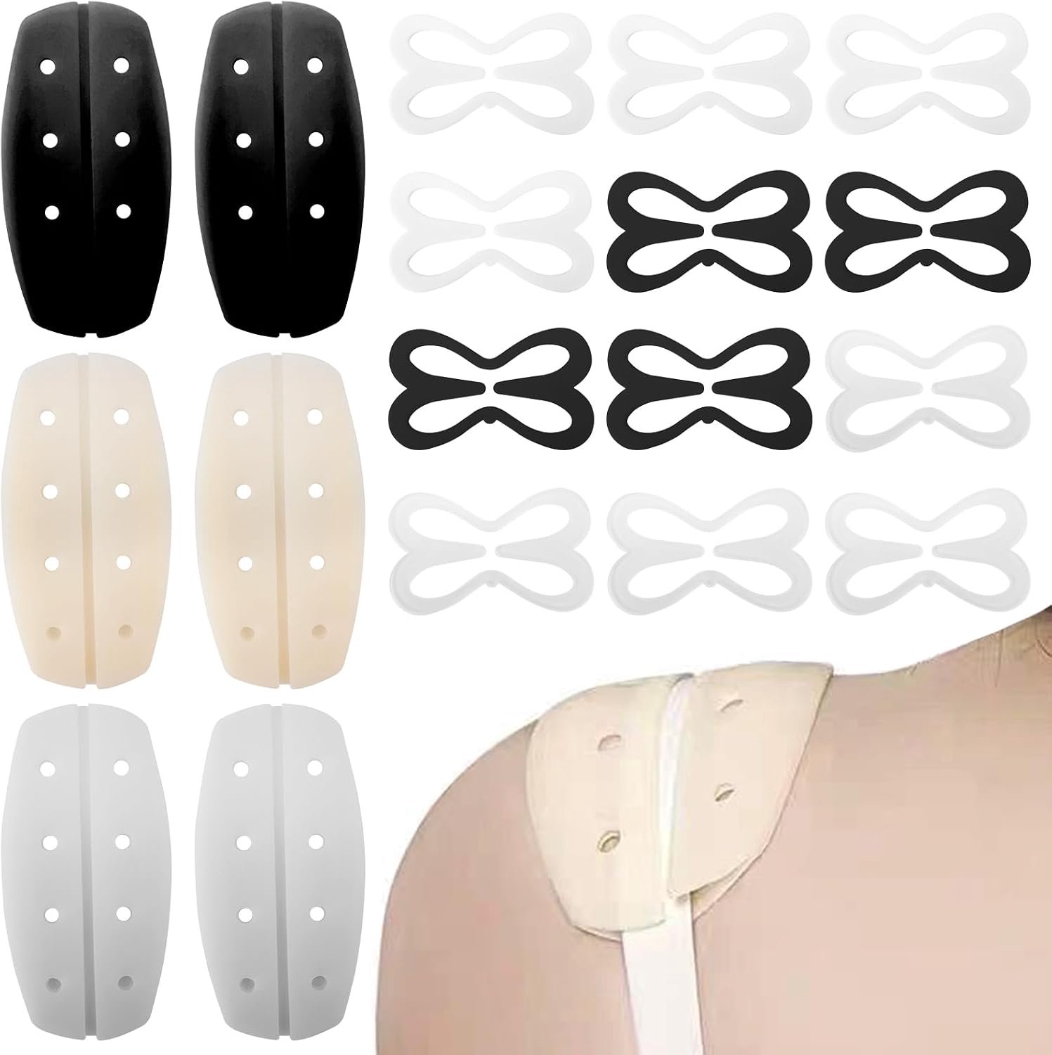 3 paar siliconen beha-riemkussens, beha-bandhouders voor uitglijden, gemak schouderongemak slip schoudervullingen, zachte beha-riem schoudervullingen met beha-bandjes clips, zacht bh-bandkussen voor