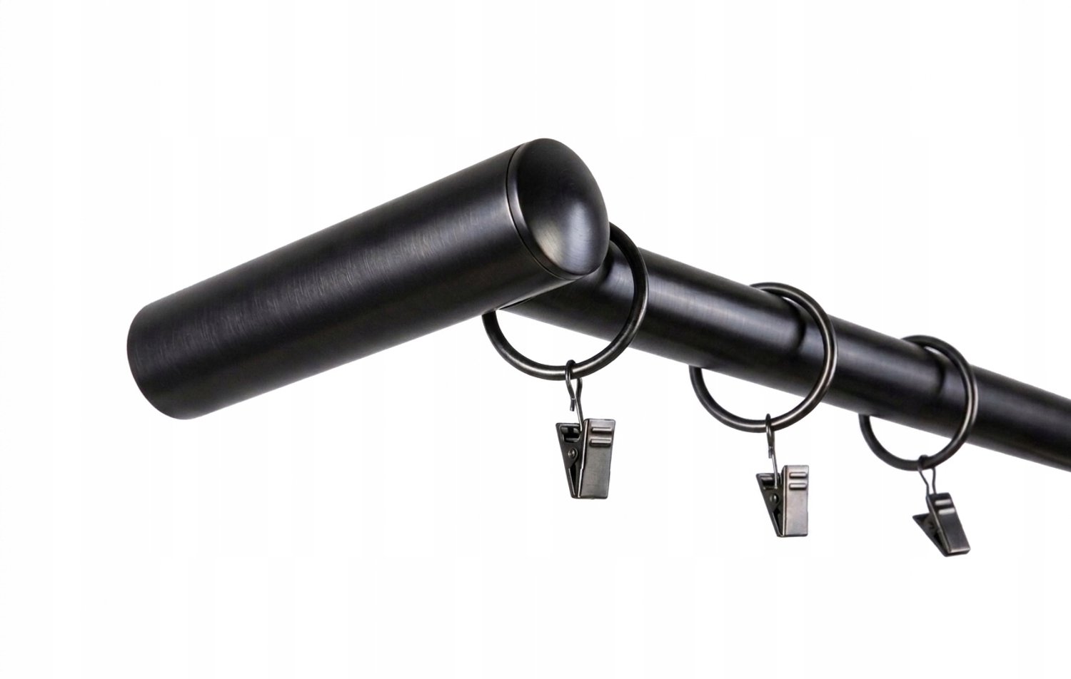 NORD Enkele Metalen Gordijnroede Fi25 Zwart Mat 190 cm