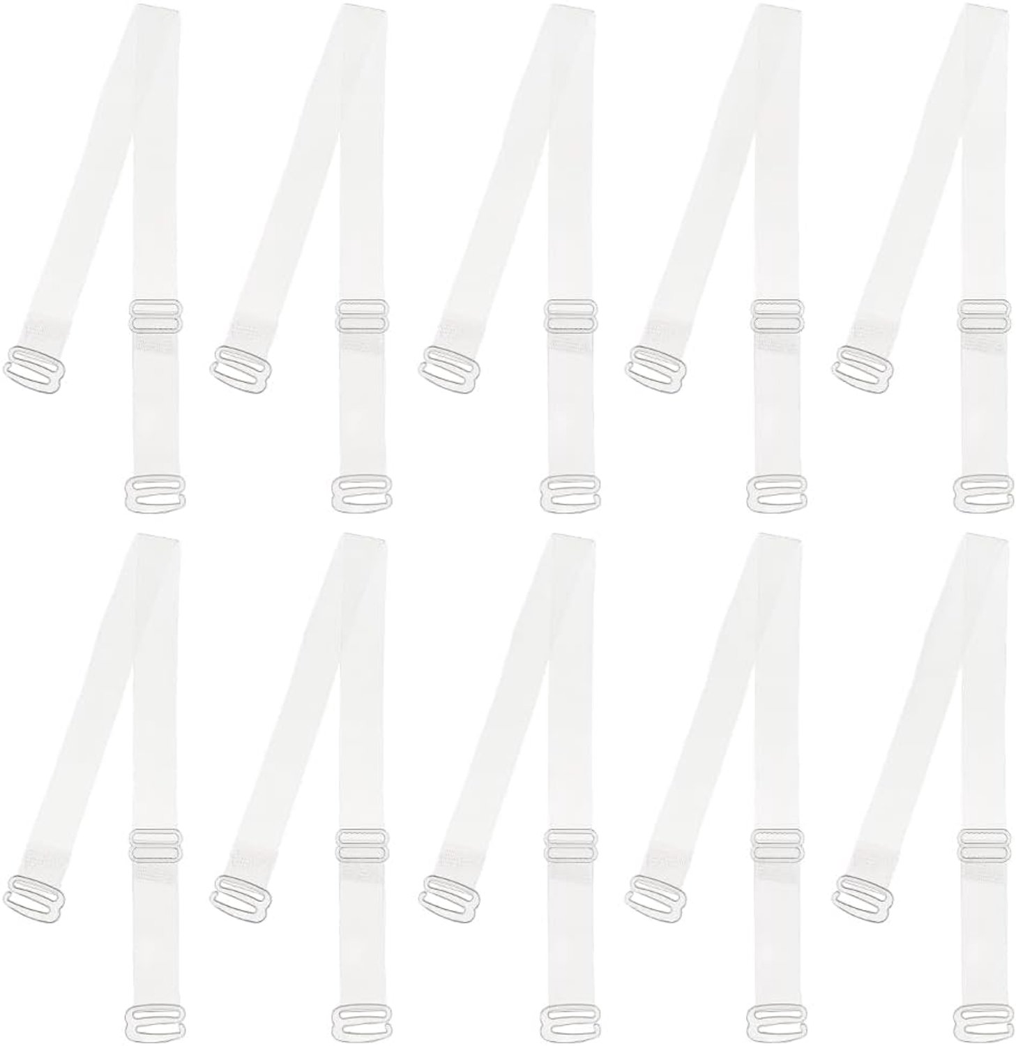 10 paar 15 mm brede doorzichtige onzichtbare bh-bandjes antislip verstelbare bh-bandjeshouder met haakjes vervangende ondergoedaccessoires voor dames strapless bh-verlenging jurken