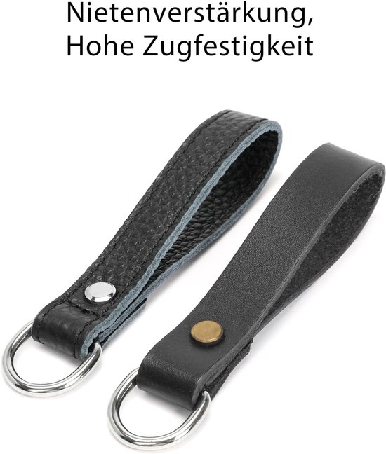 4 stuks echt lederen riemlus met D-ring, gereedschapsriemlus, sleutelhanger — afbeelding 4