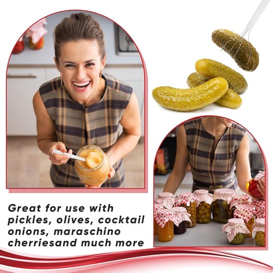 4 stuks Pickle Picker Flexibele roestvrijstalen klauwen Olijf Peper Grabber Fruitplukker Augurk Vork Kit voor keuken Restaurant Voedsel serveren — afbeelding 2