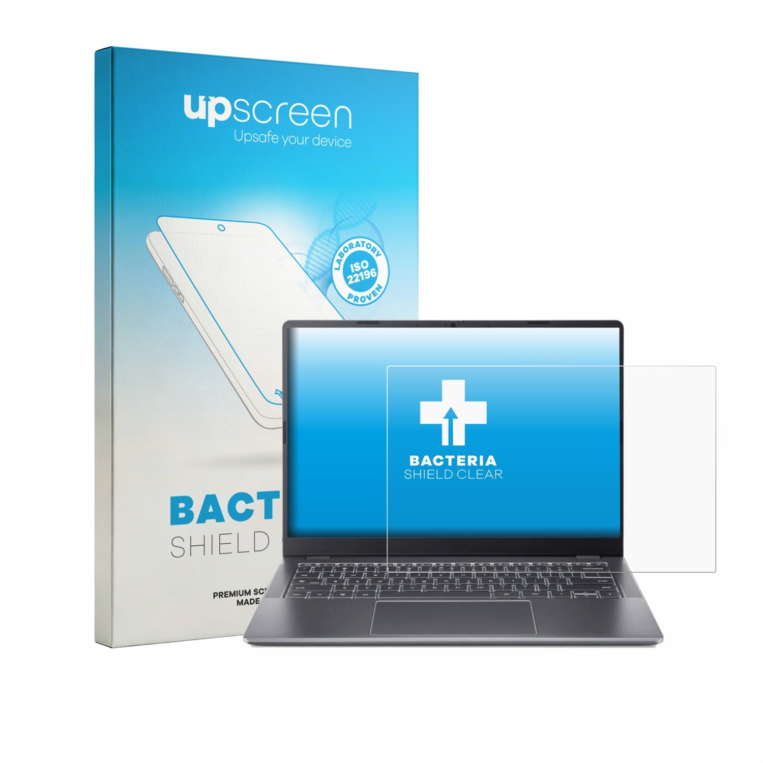 upscreen - Screenprotector voor Acer Chromebook Plus Enterprise 514 - Folie Beschermfolie transparant antibacterieel