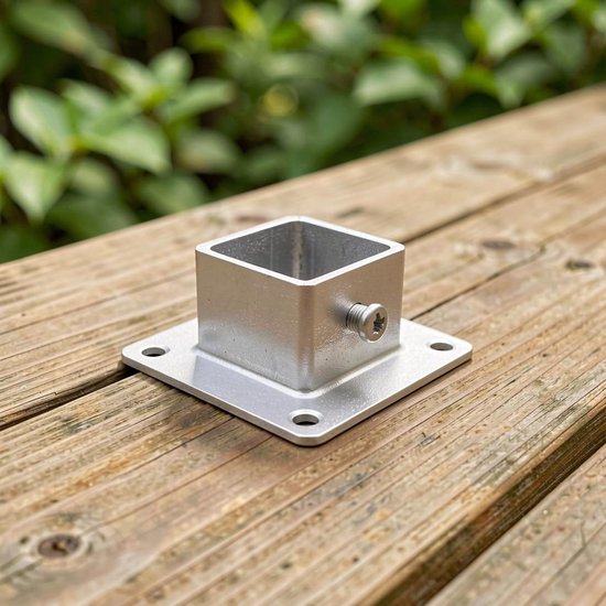 6 Stuks Rvs Vierkante Paalvoet Met Schroeven Stevige Trapleuningpaalvoet Metalen Hekpaalanker voor Balkon Tuin Universele Deck Fence Connector Base — afbeelding 4