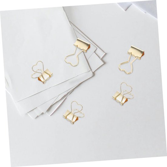 20 Stuks Metalen Bindklemmen - Multifunctionele Kantoor- En Schrijfwarenminiklemmen Voor Studie En Decoratieve Paperclips — afbeelding 3