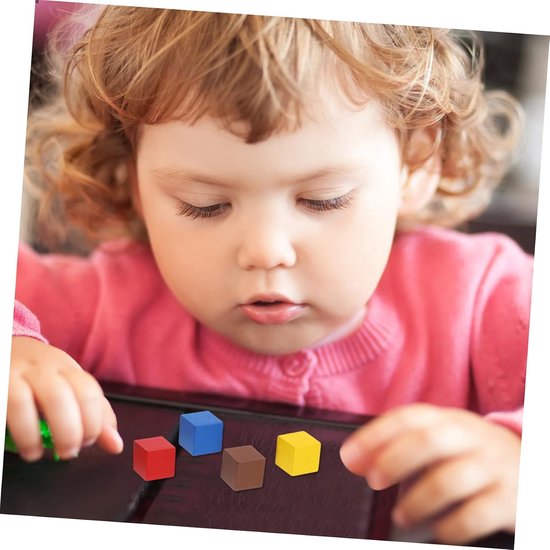 50 Stuks Houten Vierkante Schaakstukken Kinderspel Kleurrijk Houten Bordspel Pionnen Educatief Gezelschapsspel Rood Geel Karamel Groen Blauw — afbeelding 2