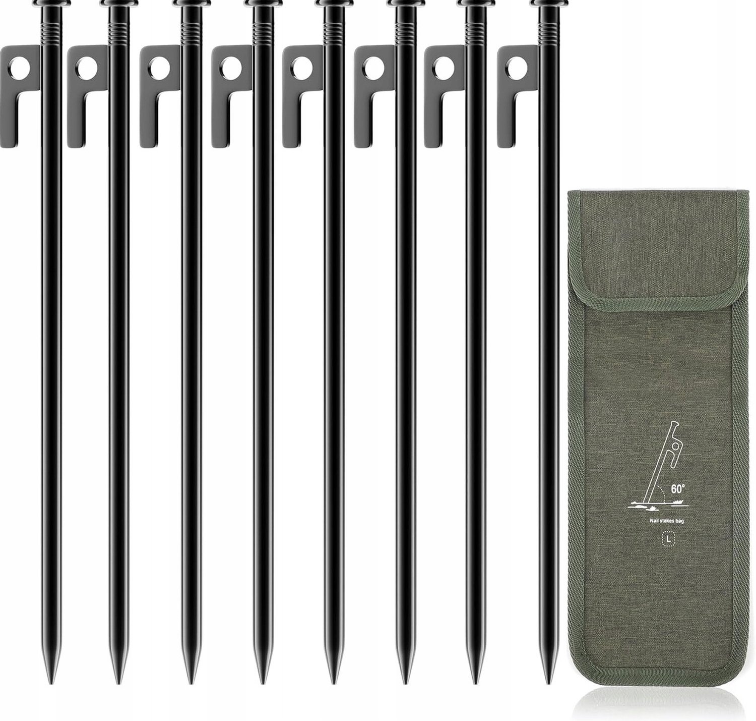 8x Stevige Camping Hamerpennen 30cm Staal - Duurzaam & Betrouwbaar