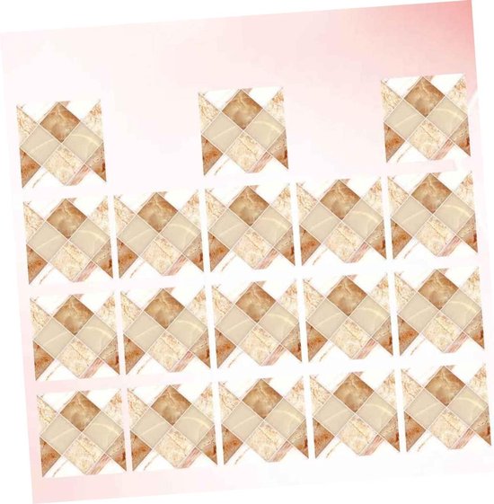 18 Stuks Delige Zelfklevende Tegelstickerset Waterbestendig Hittebestendig Imitatie Marmer Mozaïek Design Bruine Koffiekleurige Muurdecoratie voor Keuken Badkamer — afbeelding 2