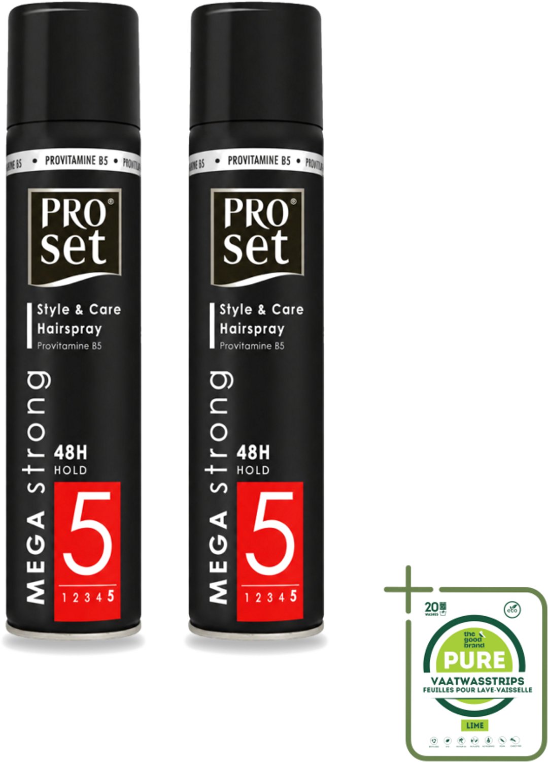 2 x Proset - Haarspray - Mega Strong - 48 uur Werking - 300 ml - Grootverpakking - Haarspray - Sterk Haarspray - 48 Uur Houden - Volume Haarspray - Gezond Haar