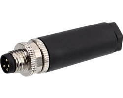 HangTon M8 4 Pin Male Connector, Screw Termination, A-Code, Power Supply 24V DC 3A, Waterproof, Plastic Unshielded - ShopVlot