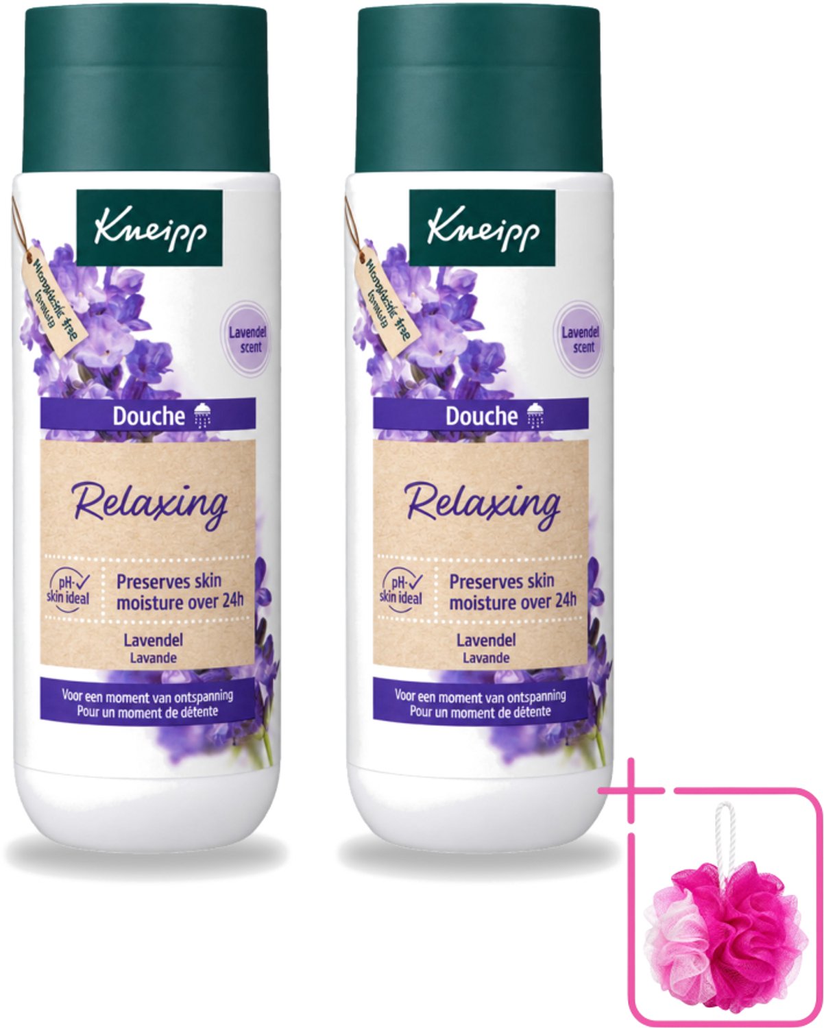 2 x Kneipp - Douchegel - Relaxing - Ontspannende Geur - 200 ml - Bulkverpakking - Douchegel ontspanning - Douchemop - Ontspannende geur