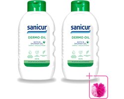 2 x Sanicur – Bad & Douchegel – Dermo-Oil – 300 ml - Bulkverpakking - Bad en douchegel - Douchemop - Droge huid