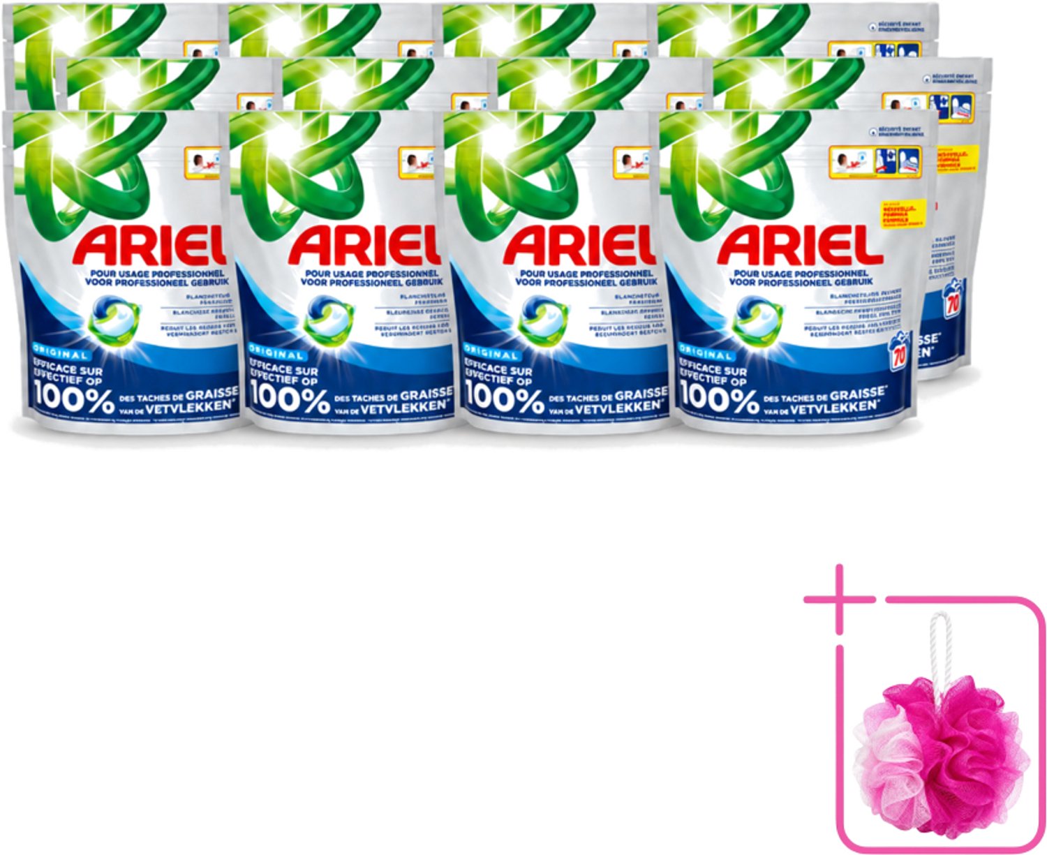 12 x Ariel – Wasmiddel Pods – All-in-1 Regular – 70 wasbeurten - Bulkverpakking - Wasmachine - Douchemop - Waspod