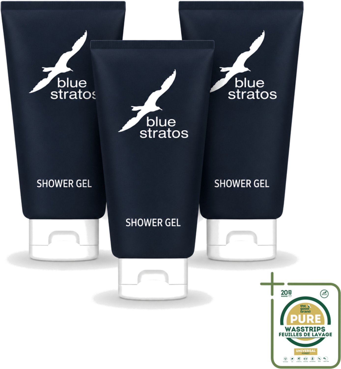 3 x Blue Stratos - Douchegel - Verfrissende Geur - 200 ml - Wasstrips - Douchegel - Douchegel Man - Douchegel Fris - Douchegel Klassiek - Douchegel Voor Mannen