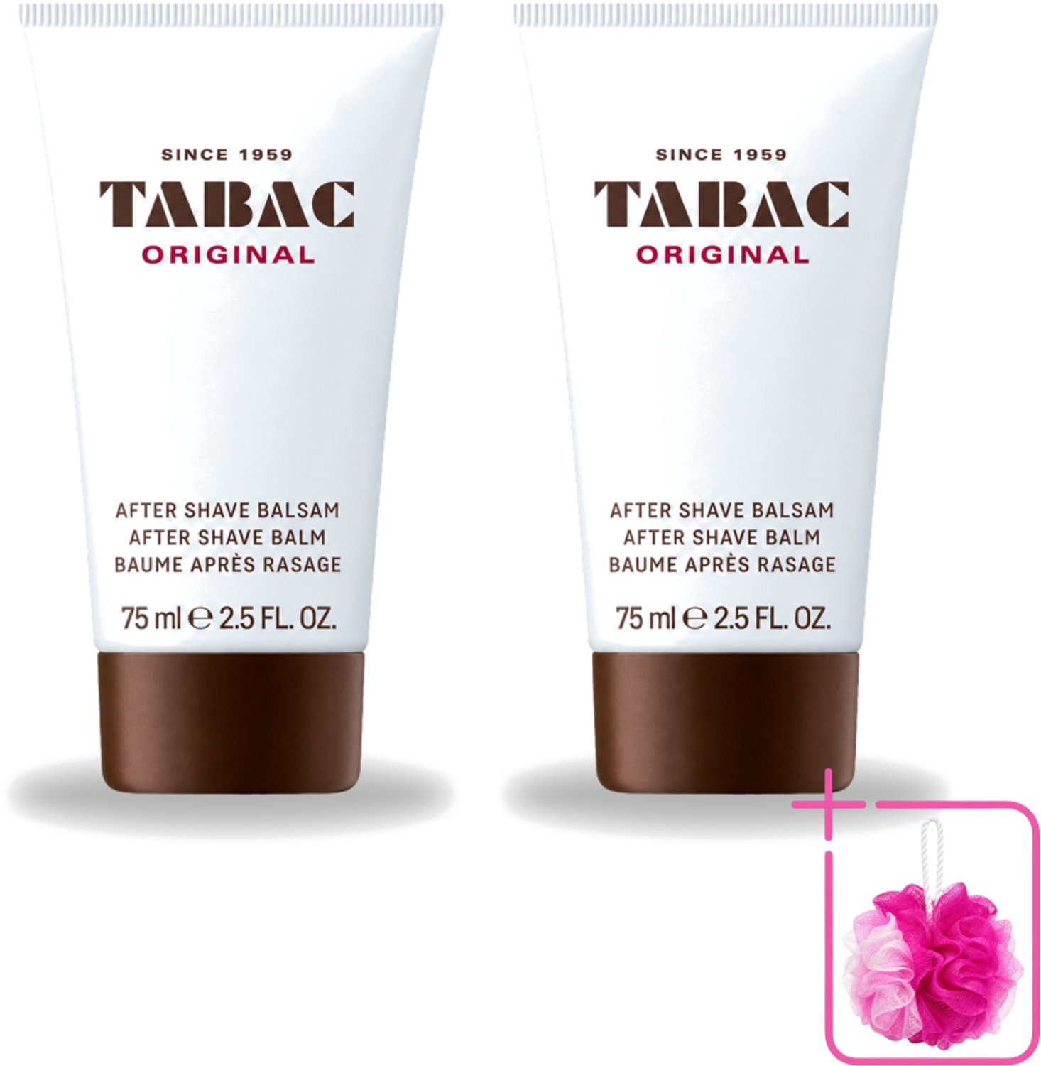 2 x Tabac Original Men - Aftershave Balsem - Verzachtend - 75 ml - Bulkverpakking - Aftershave balsem - Douchemop - Huid verzorgen