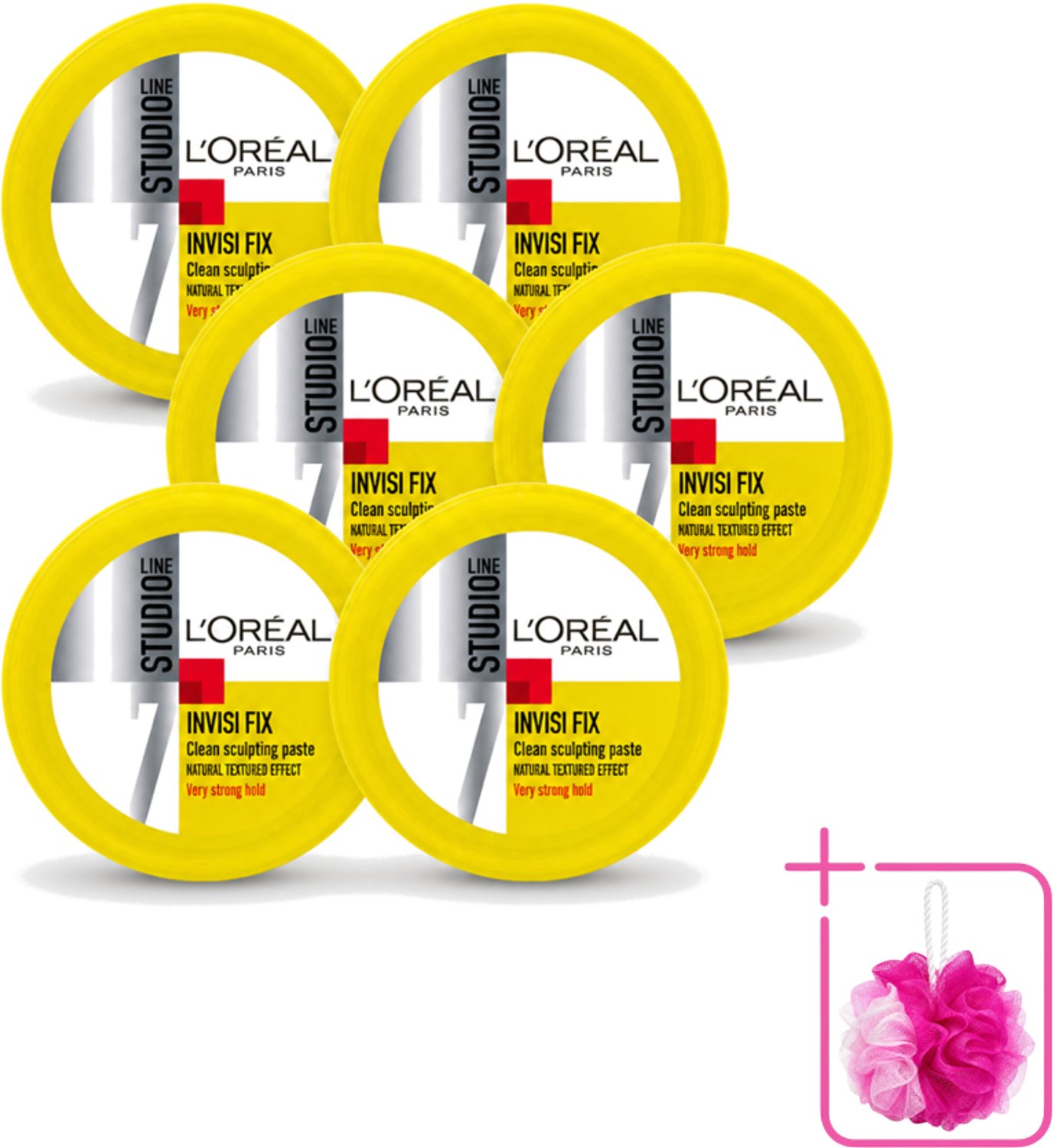 6 x L'Oréal Paris - Wax - Studio Line - Invisi Fix - Gel-Paste Clean Sculpting - 75 ml - Bulkverpakking - Haarkleur - Haartypen