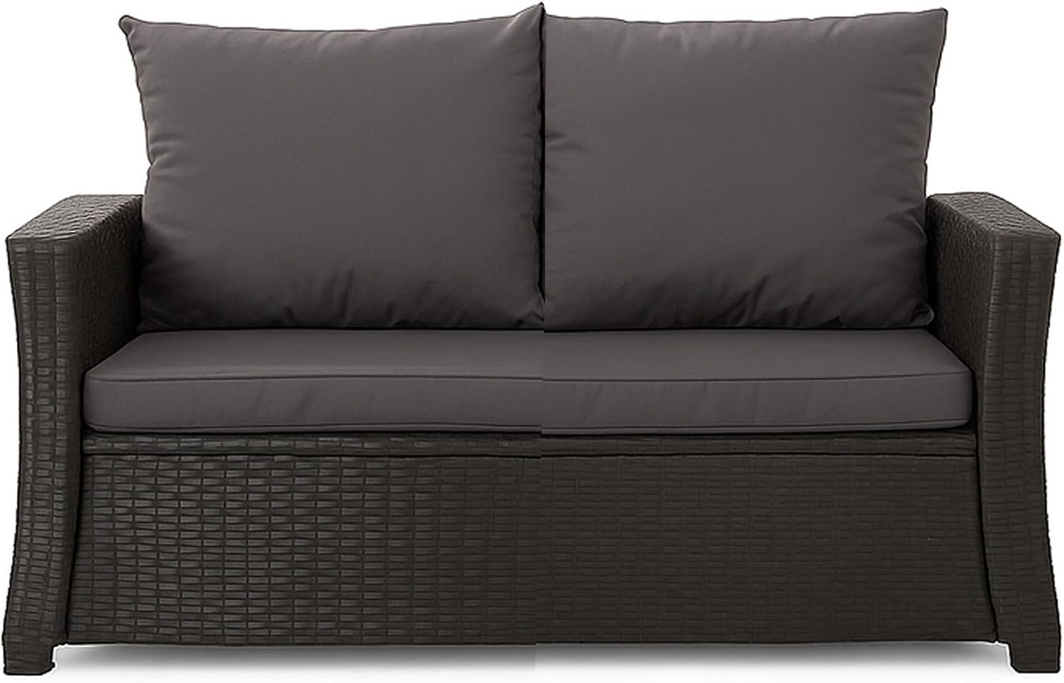 Bankkussen, outdoor zitkussen, voor tuinbank van polyrotan, voor buiten, bankkussen, voor schommelbank, rotan, zitbank, antraciet, 100 x 60 x 50 cm