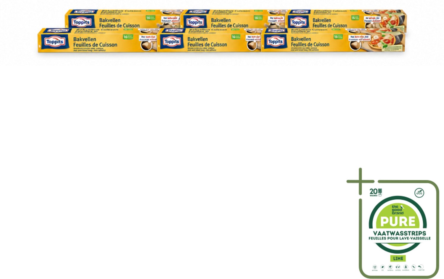 6 x Toppits – Bakpapiervellen – 16 vellen - Grootverpakking - Vaatwasstrips - Bakpapier - Bakpapier Met Antikleefbescherming - Bakpapier 3d - Bakpapier Voor Koekjes - Bakpapier Voor Pizza