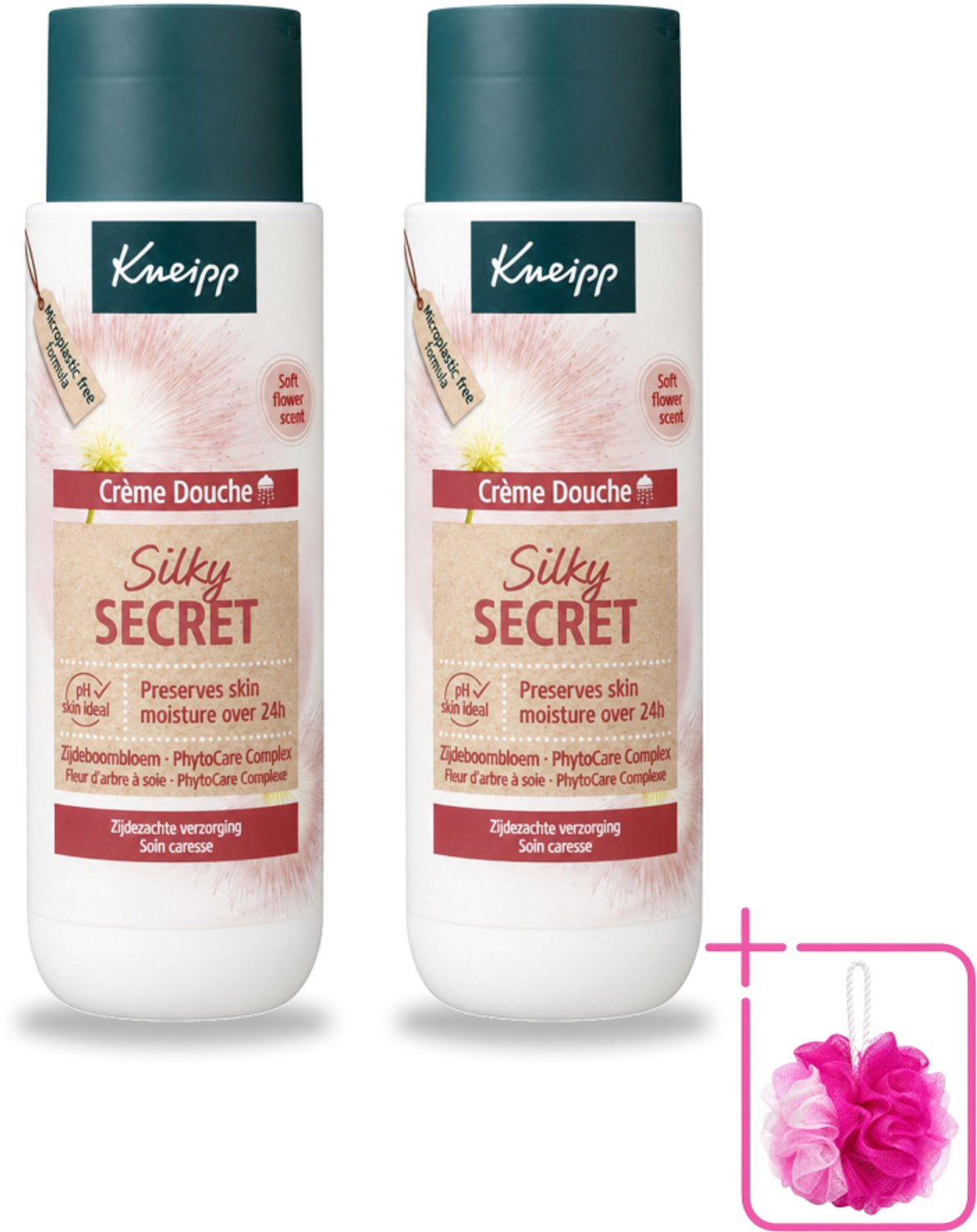 2 x Kneipp - Douchecrème - Silky Secret - 200 ml - Bulkverpakking - Douchecrème - Douchemop - Zijde