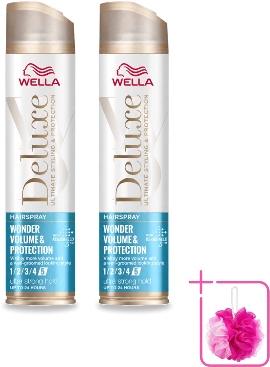 2 x Wella – Deluxe Volume & Protection – Haarspray – 250 ml - Bulkverpakking - Haarspray - Douchemop - Volume
