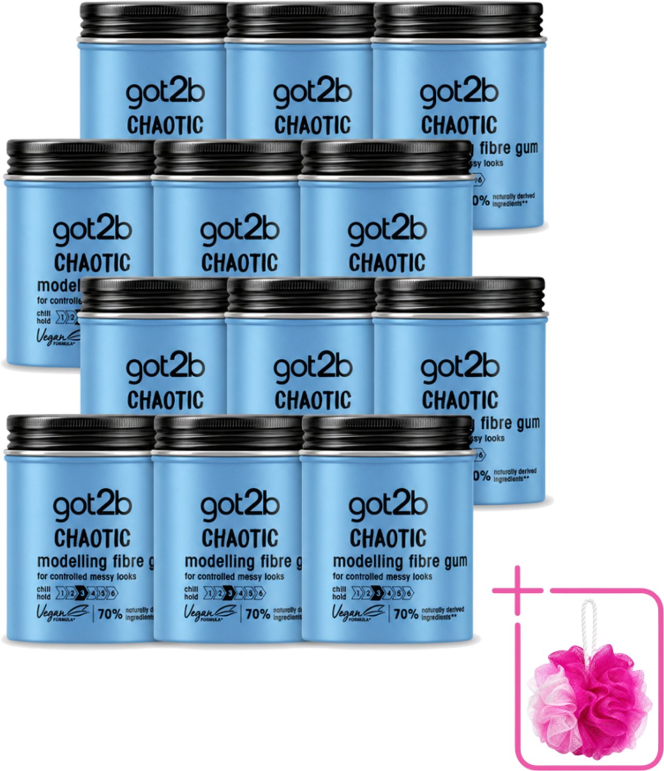 12 x Got2B - Wax - Warhoofd - 100 ml - Bulkverpakking - Haarstyling - Douchemop - Warrig haar