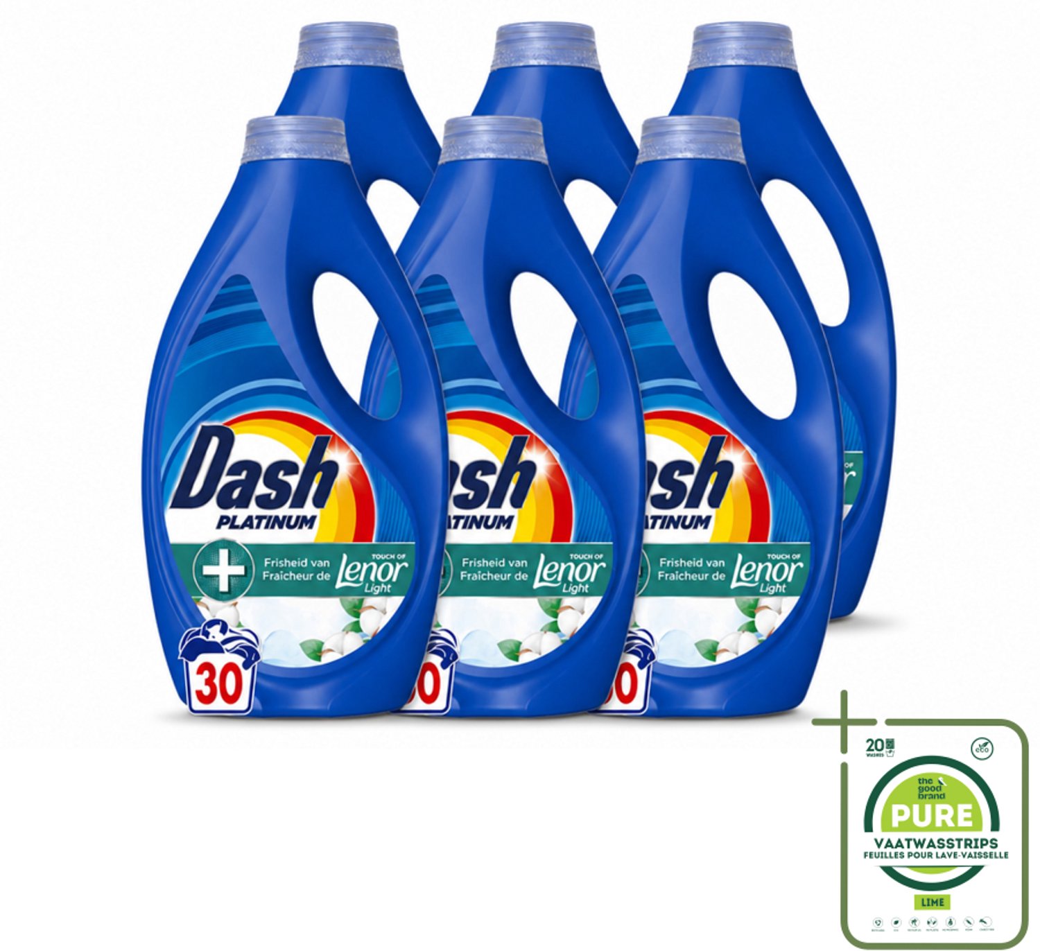 6 x Dash – Wasmiddel – Katoen Fris – 1350 ml - Grootverpakking - Vaatwasstrips - Wasmiddel - Vlekverwijdering - Katoengeur - Frisheid - Wasprogramma