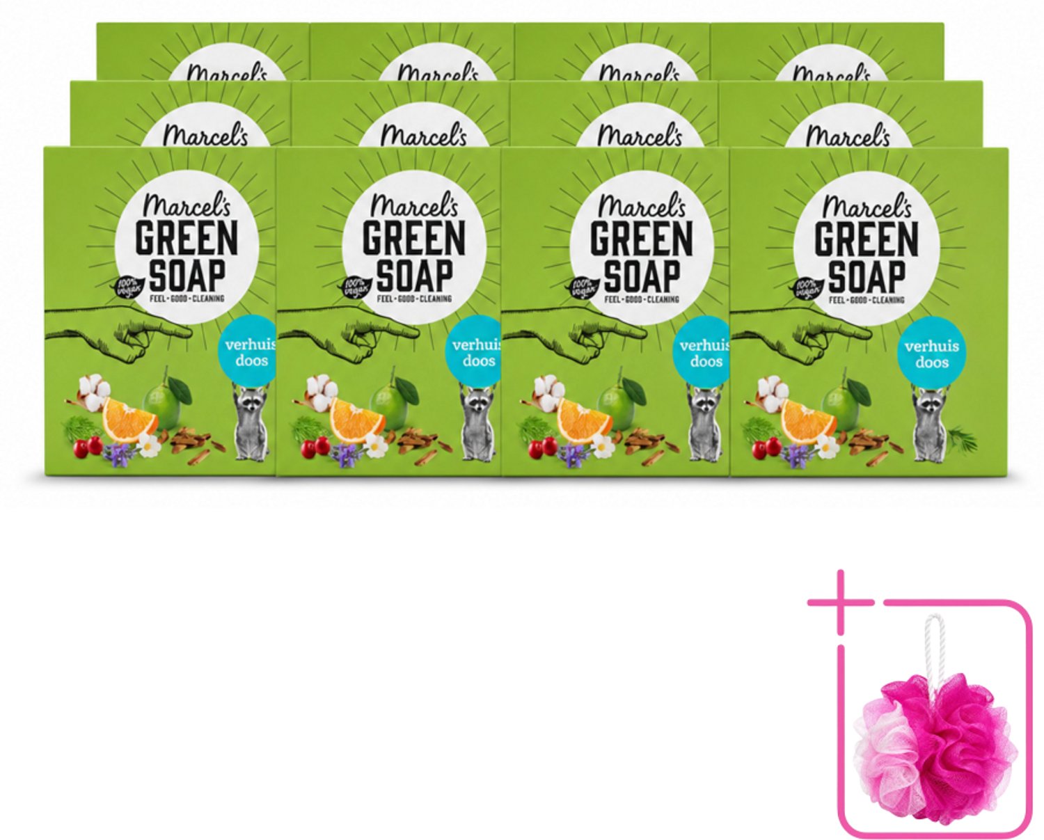 12 x Marcel's Green Soap - Verhuisdoos - Duurzaam Schoonmaken - Natuurlijke verzorging - 8 Zeepjes - Bulkverpakking - Verhuizing - Douchemop - Schoonmaken