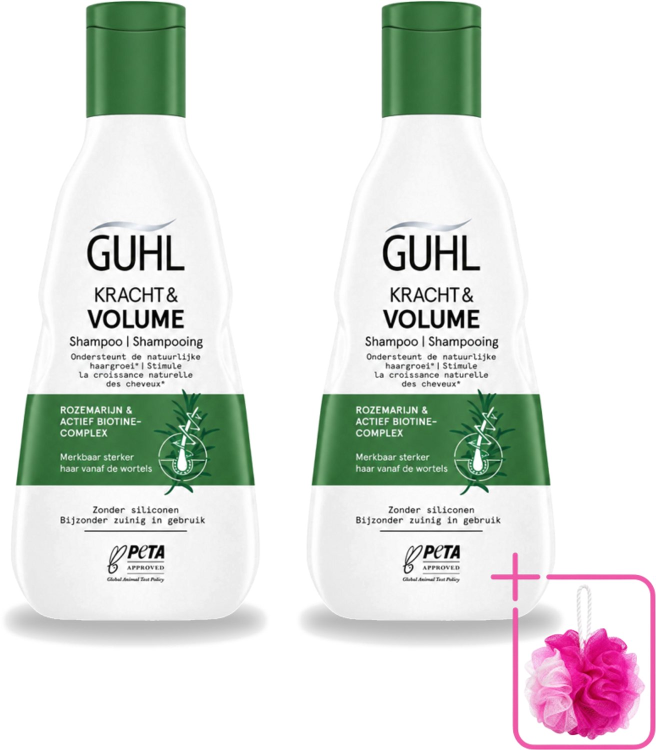 2 x Guhl – Shampoo – Kracht & Volume – 250 ml - Bulkverpakking - Krachtige shampoo - Douchemop - Volume shampoo