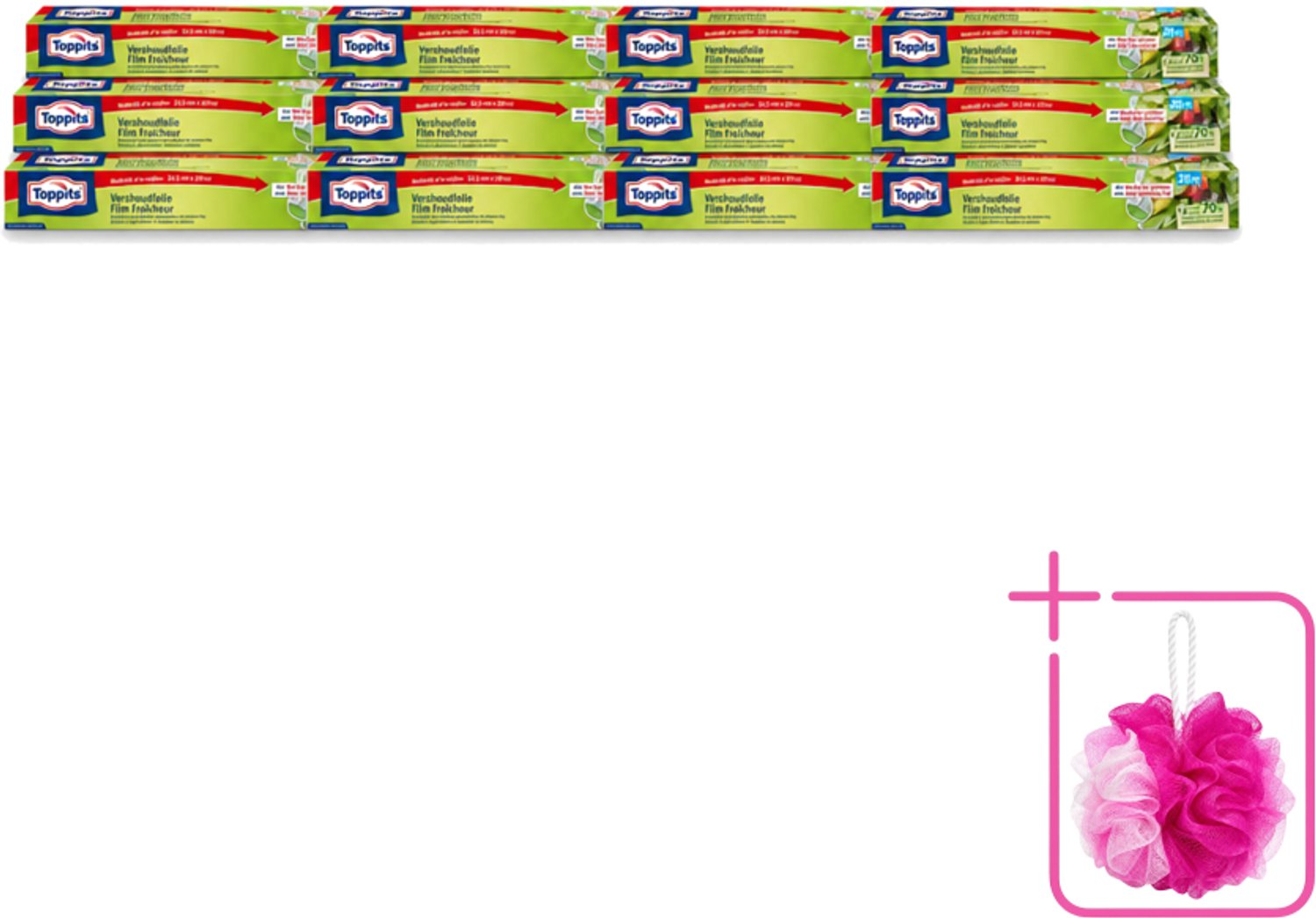 12 x Toppits – Vershoudfolie – 32,5 cm × 20 m - Bulkverpakking - Vershoudfolie - Douchemop - Eetvoedingsproducten