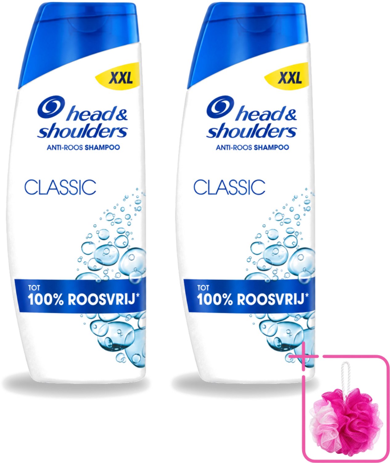 2 x Head & Shoulders – Shampoo – Classic – 625 ml - Bulkverpakking - Anti-roos shampoo - Douchemop - Roosvrij haar