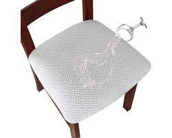 LANSHENG Waterproof Dining Chair Covers (White, 2) - ShopVlot