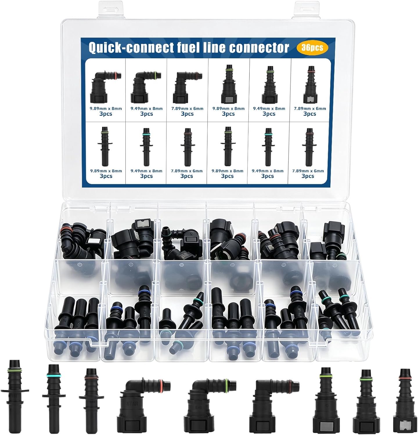 36 Pcs Quick Release Quick Release Fuel Line Connector Quick Release Fuel Line Connector SAE 10mm 9.5mm 8mm for Car - ShopVlot
