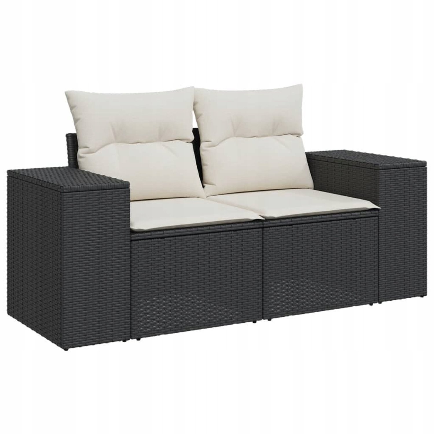 Moderne Loungeset Tuinbank met Opbergruimte - Technorattan Zwart