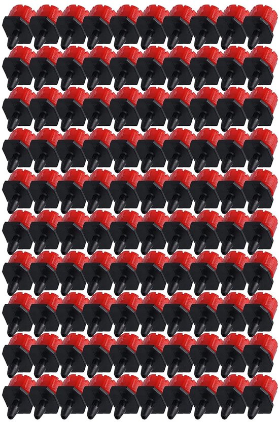 100 stuks 8-gaats druppelirrigatie-emitter verstelbare sprinkler voor tuinkas (Rood) — afbeelding 4