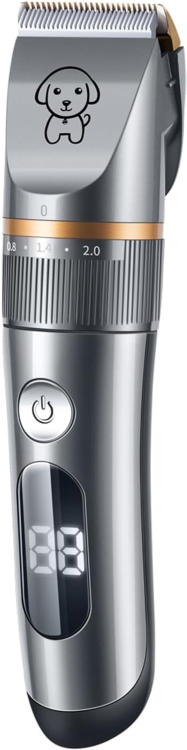 Trimmer Kit voor Huisdieren, Stille Katten Clippers met Keramisch Mes, 5 Snelheden voor Langharige Katten en Verzorging van Vacht met 1800mAh Batterij
