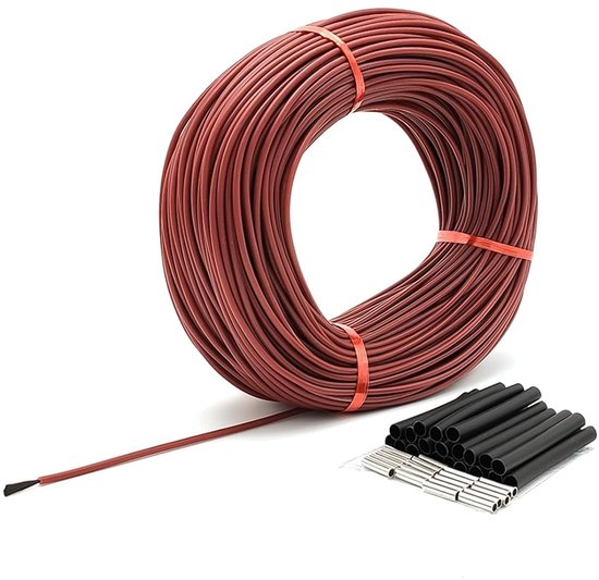 Lyrlody Verwarmingsdraad, φ3mm 33Ω 200℃ Koolstofvezel Siliconekabel (50M) — afbeelding 3