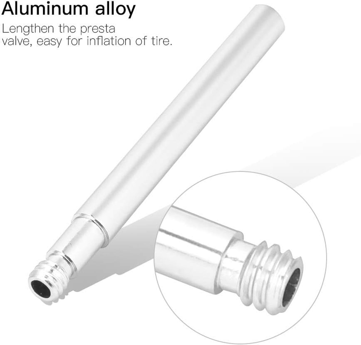 Annadue 2 Stuks 60mm Fiets Presta Ventielverlenger (SILVER)