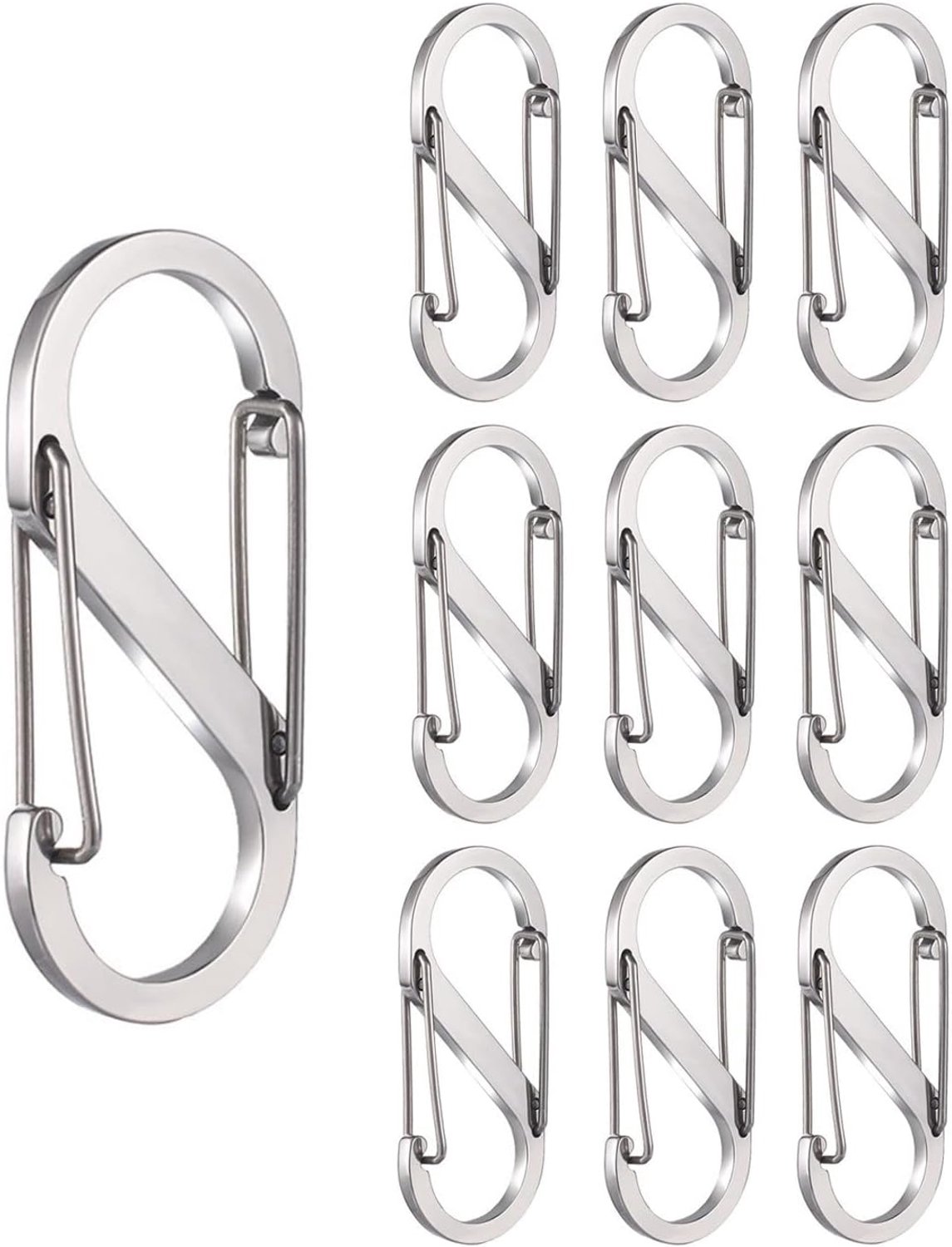 S-vormige karabijnhaak - mini-aluminiumlegering - roestvrij staal - ideaal voor outdoor-activiteiten - ShopVlot