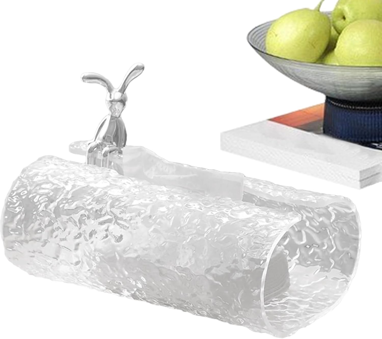 Moderne acryl zakdoekhouder, zakdoekafdekking met watergolf-motief