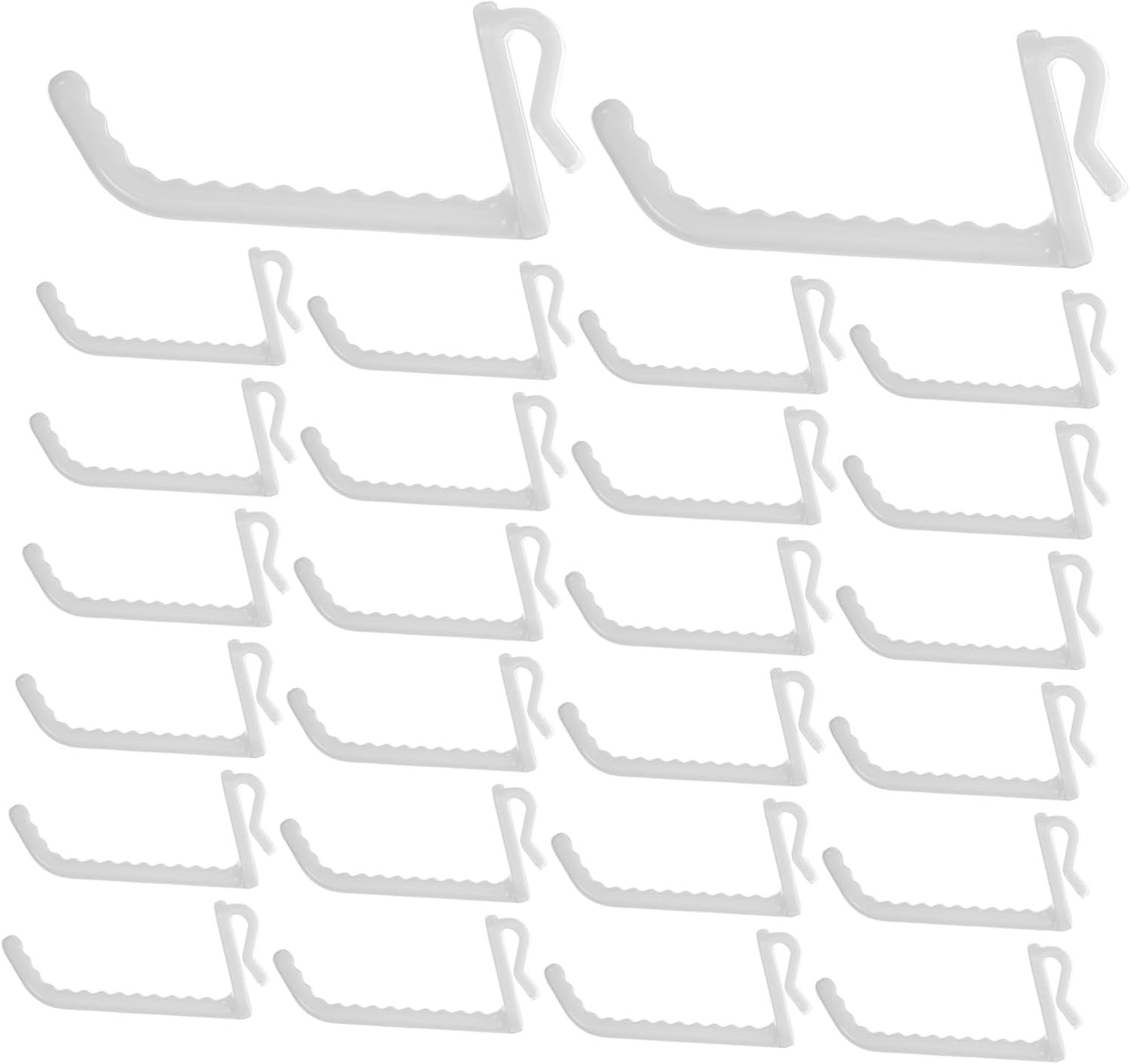 50 Witte Plastic Pegboard Haken Duurzame Nagelvrije Opberghaken voor Grid Wanden Ruimtebesparend Multifunctioneel voor Kinderkamers Kantoor Thuisgebruik
