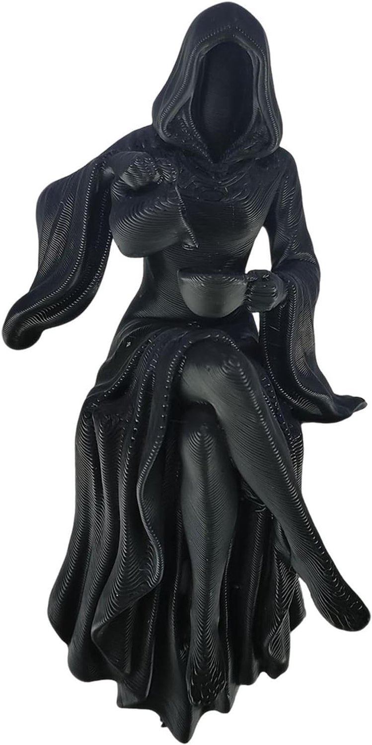 Gothic Godin Standbeeld 3D Gedrukt Gothic Spookachtig Gekleed Beeldje