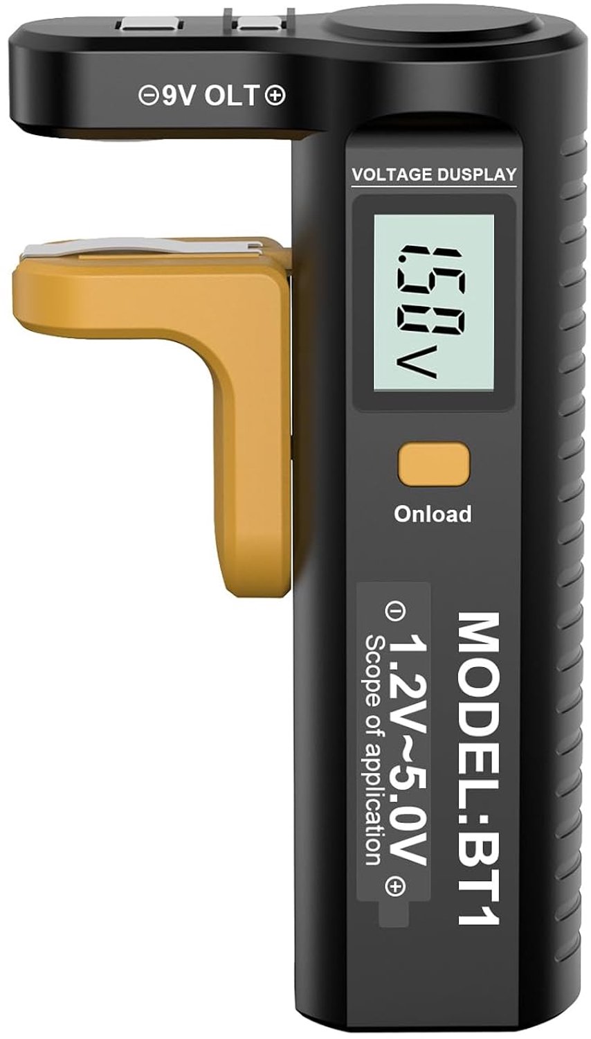 BT1 batterij tester digitaal LCD voor 1,0 tot 9 V, compact 116 x 66 mm, belastingtestfunctie