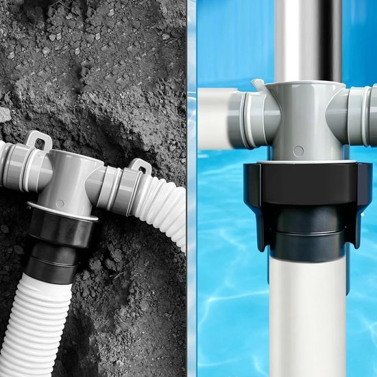 Pool Plunger Valve Bracket met 3 stuks ritssluitingen, antislip zwembadslanghouder, voor Bestwy Funsicl Colema — afbeelding 2