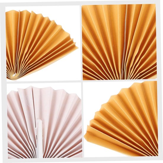16 Stuks Delige Papieren Vouwwaaier Cake Toppers Gouden Decoratieve Taartprikkers voor Verjaardag Bruiloft Feestaccessoires voor Unieke Themafeesten — afbeelding 2